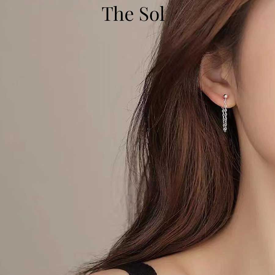  Bông Tai Hàn Quốc Mini Long Chain 