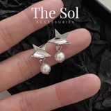  Bông Tai Hàn Quốc Star On Pearl 