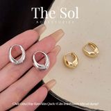  Bông Tai Hàn Quốc Oval Hoops 