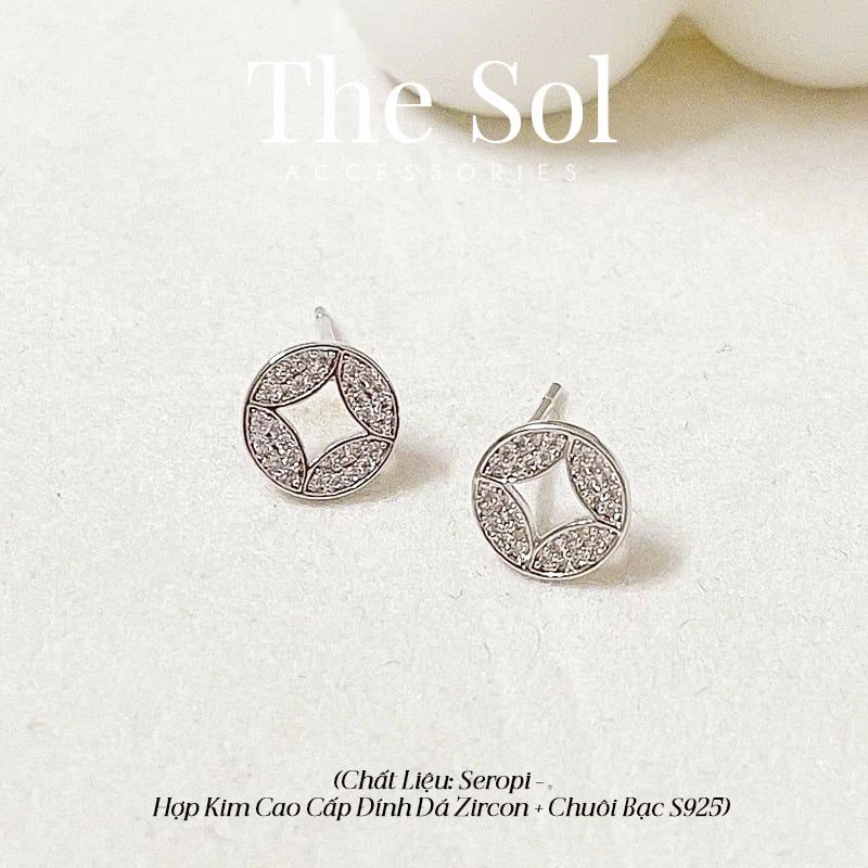  Bông Tai Seropi Mini Dia Coin 
