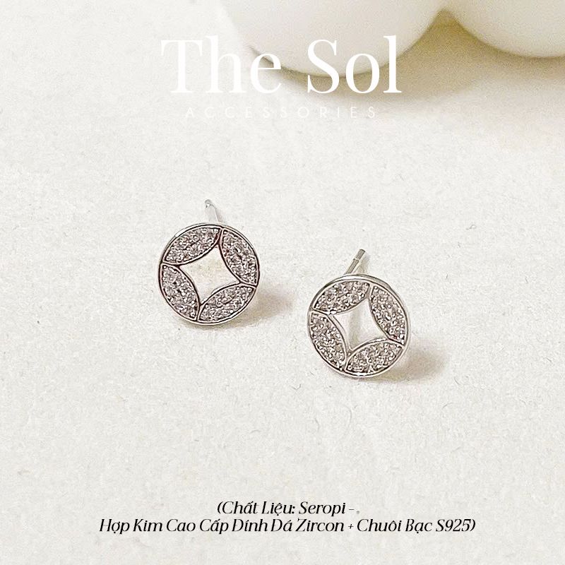  Bông Tai Seropi Mini Dia Coin 