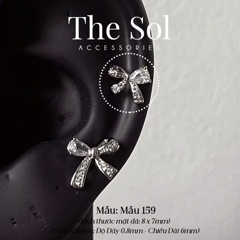  Khuyên Tai Thép Xi Mạ Dia Bow - Mẫu 159 