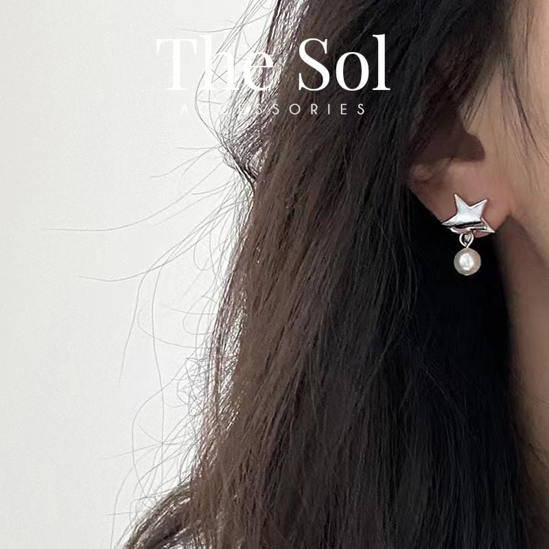  Bông Tai Hàn Quốc Star On Pearl 