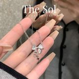  Dây Chuyền Hàn Quốc Metal Dia Bow 