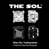  Khuyên Tai Thép Titan Magnet Diamond - Vuông [1 CHIẾC] 