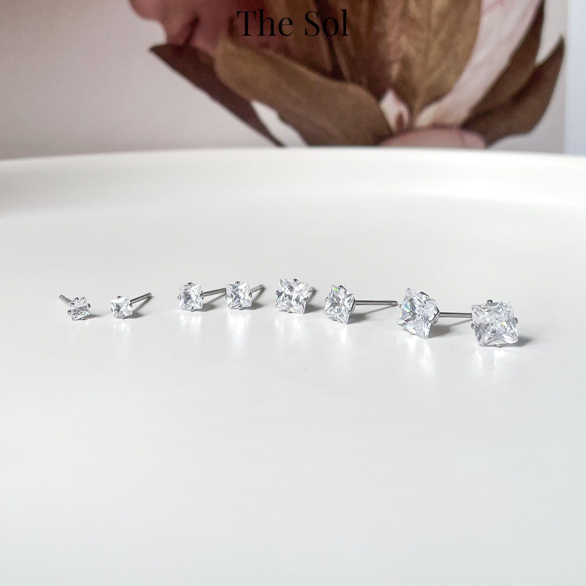  Bông Tai Titan Basic Ngọc - Vuông 