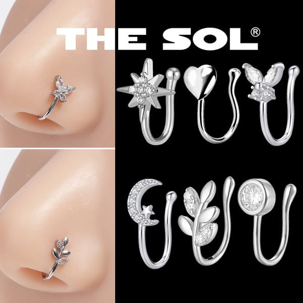  Khuyên Mũi Titan Unisex Dạng Kẹp Không Cần Lỗ Xỏ 