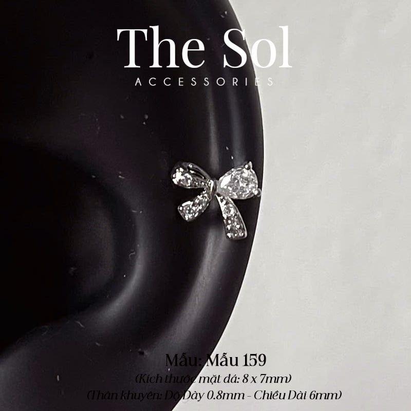  Khuyên Tai Thép Xi Mạ Dia Bow - Mẫu 159 