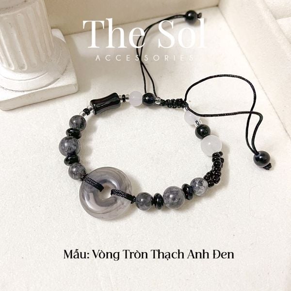  Lắc Tay Hàn Quốc Black Quartz 