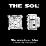  Khuyên Tai Thép Titan Magnet Diamond - Vuông [1 CHIẾC] 