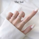  Set Nhẫn Hàn Quốc Triple Pearl - Bộ 5 Chiếc 