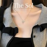  Dây Chuyền Hàn Quốc Metal Dia Bow 