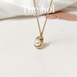  Dây Chuyền Titan Pearl On Golden Stone 