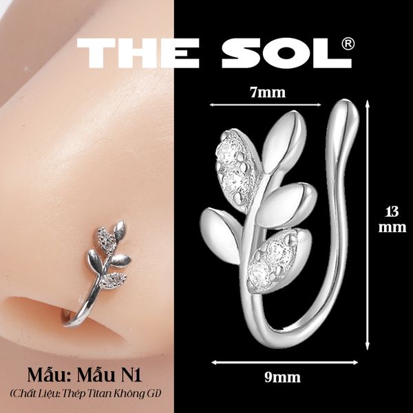  Khuyên Mũi Titan Unisex Dạng Kẹp Không Cần Lỗ Xỏ 