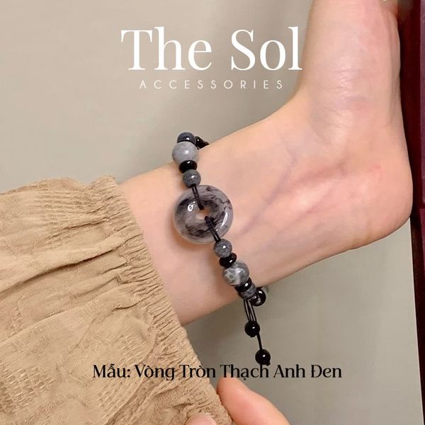  Lắc Tay Hàn Quốc Black Quartz 