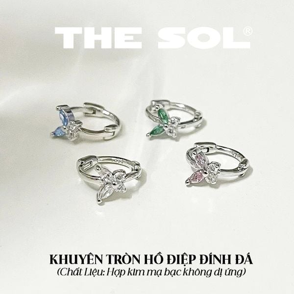  Khuyên Tai Hợp Kim Dia Butterfly - Mẫu 141 
