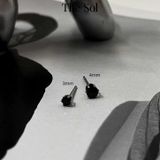  Bông Tai Titan Basic Ngọc - Tròn 6 Chấu 