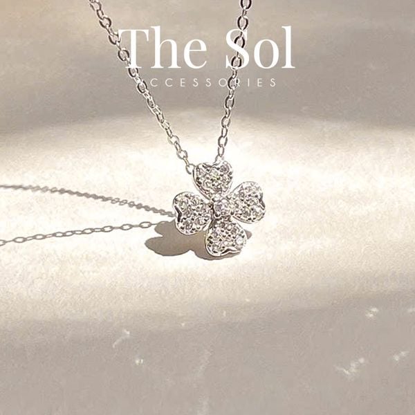  Dây Chuyền Bạc Dia Flower 