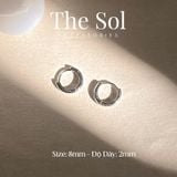 Bông Tai Bạc Basic Hoop - Dày 2mm 