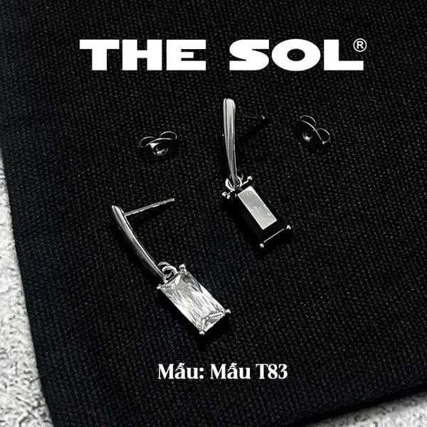  Khuyên Tai Titan Dia Rectangle - Chuôi Chốt 