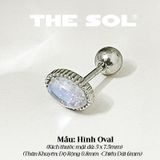  Khuyên Tai Thép Xi Mạ The Opal - Mẫu 122,123,124,125 