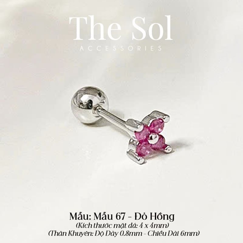  Khuyên Tai Thép Xi Mạ Mini Flower - Mẫu 67 
