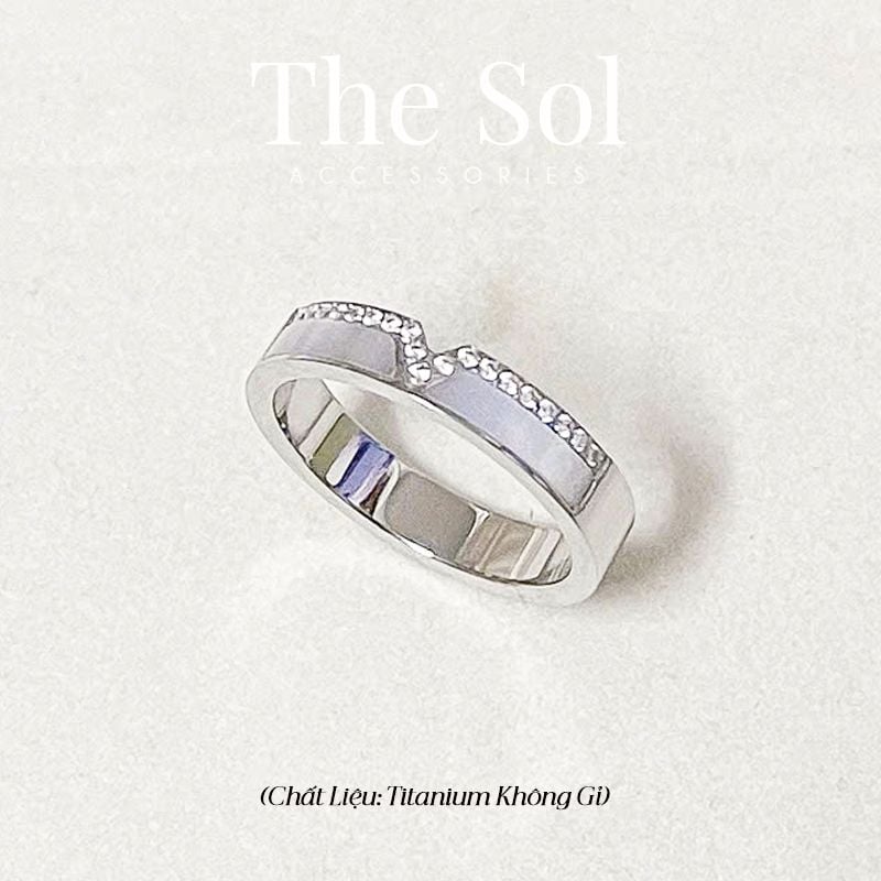  Nhẫn Titan Diamond V Narce - Mẫu 132 