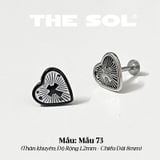  Khuyên Tai Titan Unisex Cross In Heart - Mẫu D73 