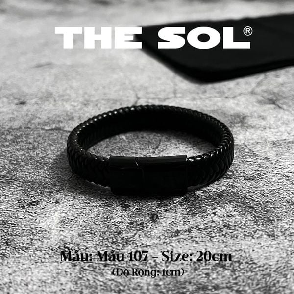  Lắc Tay Titan Unisex Black Leather 