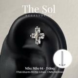  Khuyên Tai Thép Xi Mạ Unisex Dia Cross - Mẫu 64 