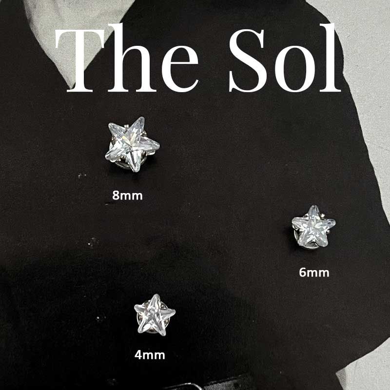  Khuyên Tai Titan Unisex Gems Magnet - Ngôi Sao [1 CHIẾC] 