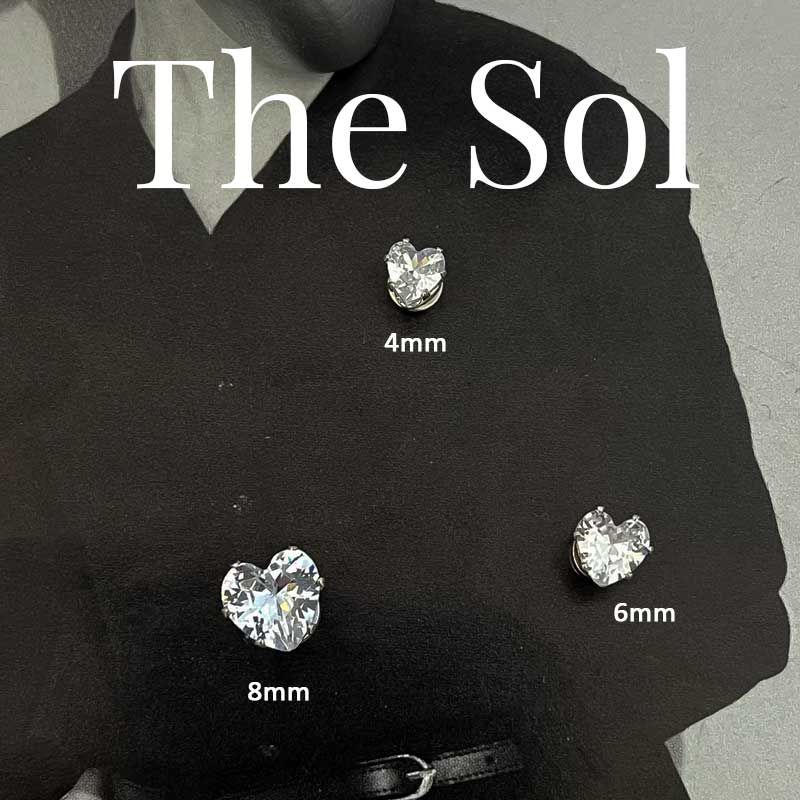  Khuyên Tai Titan Unisex Gems Magnet - Trái Tim [1 CHIẾC] 