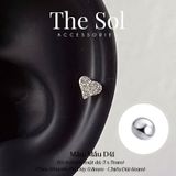  Khuyên Tai Titan Mini Sand Heart - Mẫu D41 