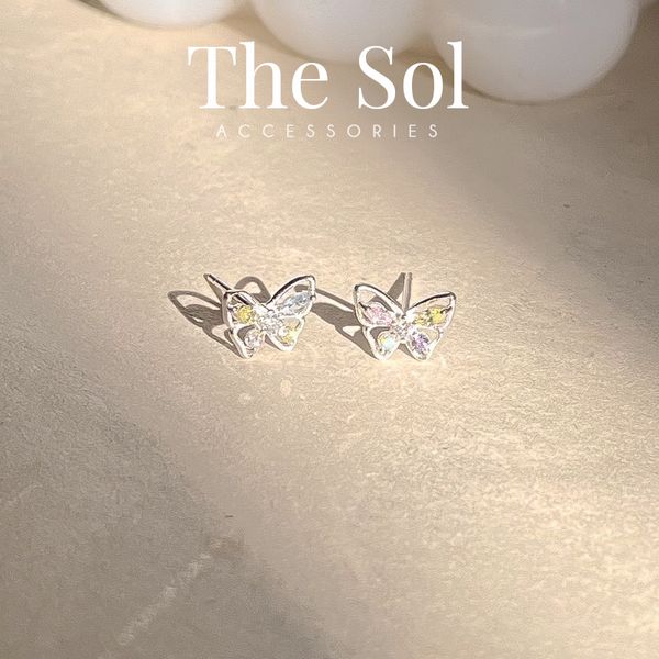  Bông Tai Bạc Colorful Butterfly 