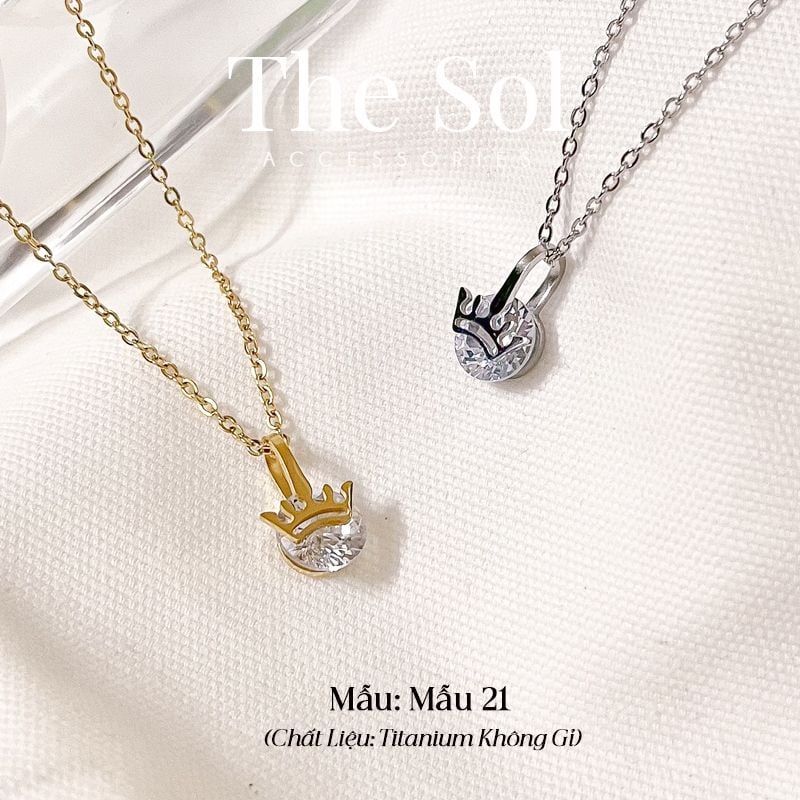  Dây Chuyền Titan Mini Crown Diamond - Mẫu 21 