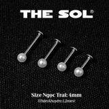  Khuyên Tai Titan Unisex Ngọc Trai Đế Dẹt 