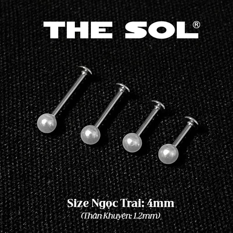  Khuyên Tai Titan Unisex Ngọc Trai Đế Dẹt 