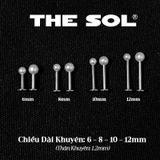  Khuyên Tai Titan Unisex Ngọc Trai Đế Dẹt 