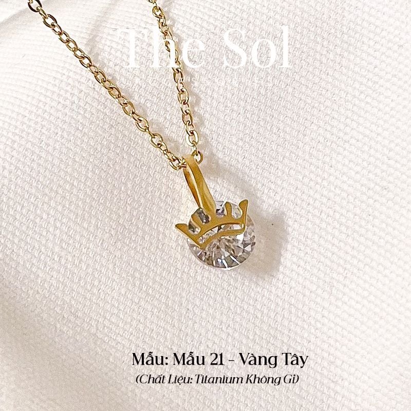  Dây Chuyền Titan Mini Crown Diamond - Mẫu 21 