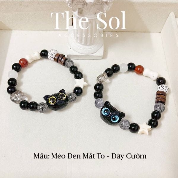  Lắc Tay Hàn Quốc Black Cat - Dây Cườm 