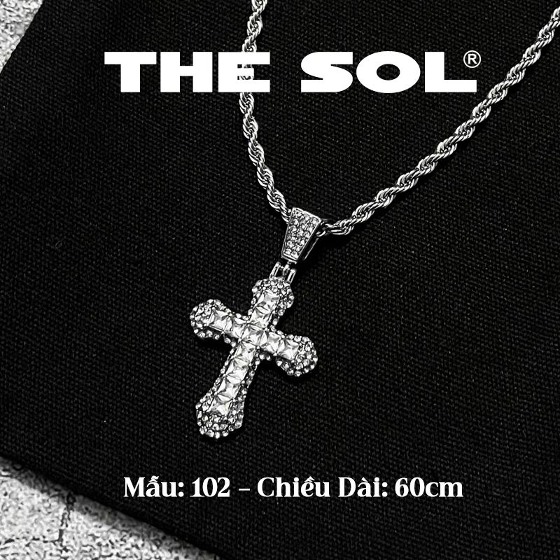  Dây Chuyền Titan Unisex Diamond Cross - Mẫu 102 