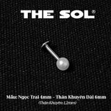  Khuyên Tai Titan Unisex Ngọc Trai Đế Dẹt 