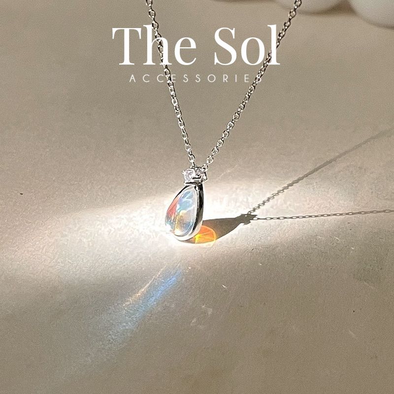  Dây Chuyền Bạc Drop Opal 
