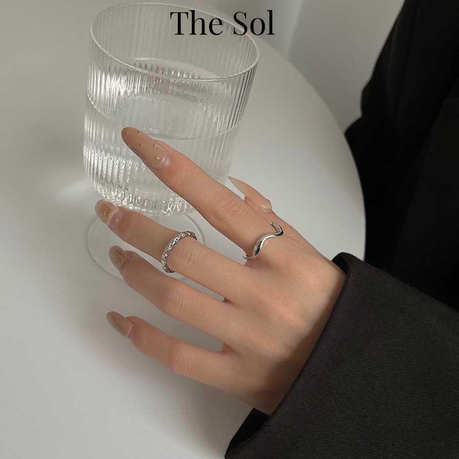  Set Nhẫn Hàn Quốc Wave Ring - Bộ 2 Chiếc 
