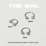  Khuyên Tai Titan Unisex SEPTUM Đính Đá Trắng 