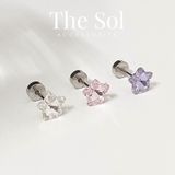  Khuyên Tai Titan Unisex Crystal Star 