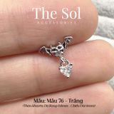  Khuyên Tai Thép Xi Mạ Unisex Bat Heart - Mẫu 76 