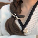  Cột Tóc Ngọc Trai Nơ Nhung 