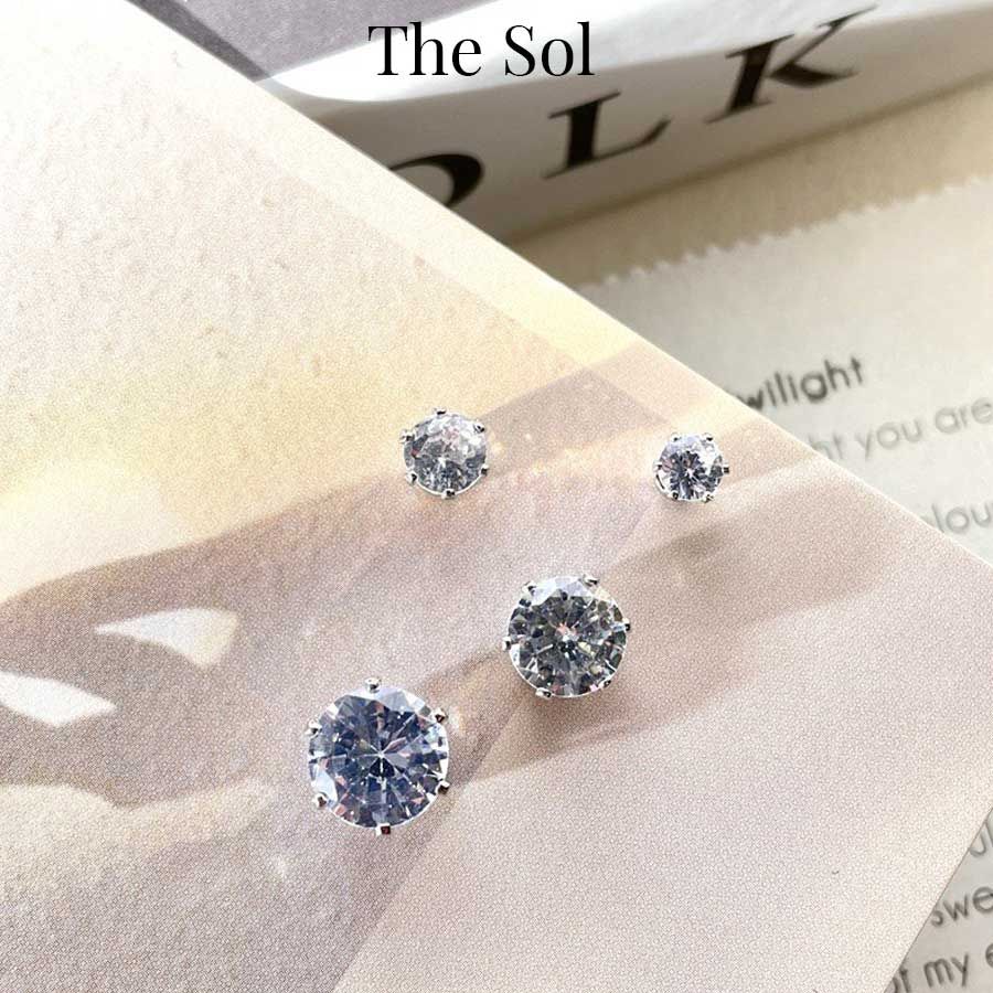  Khuyên Tai Nam Châm Unisex Gems Magnet - Tròn [1 CHIẾC] 