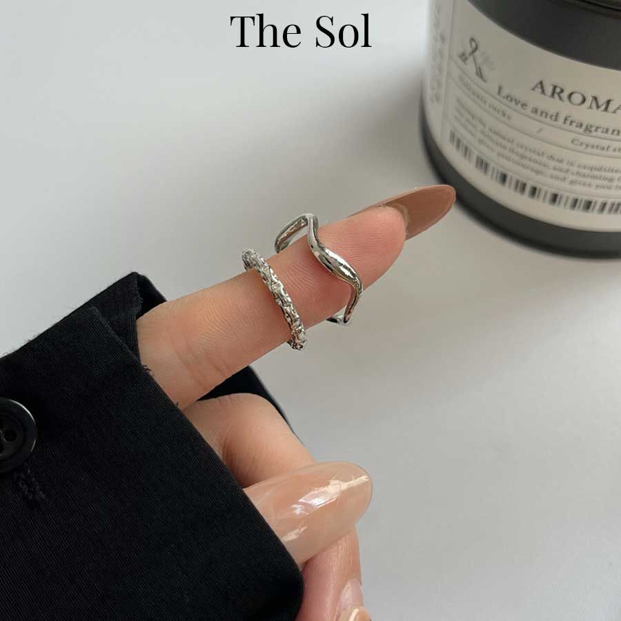  Set Nhẫn Hàn Quốc Wave Ring - Bộ 2 Chiếc 